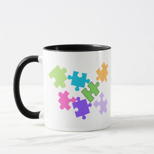 Mok met legpuzzelstukken ontwerp (Links)
