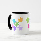 Mok met legpuzzelstukken ontwerp (Voorkant links)