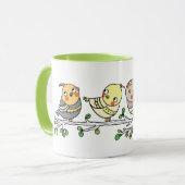 Mok met leuke cartoon vogels, Aardige vogelillustr (Voorkant links)