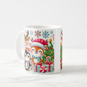 mok met leuke kerstpersonages (Voorkant links)