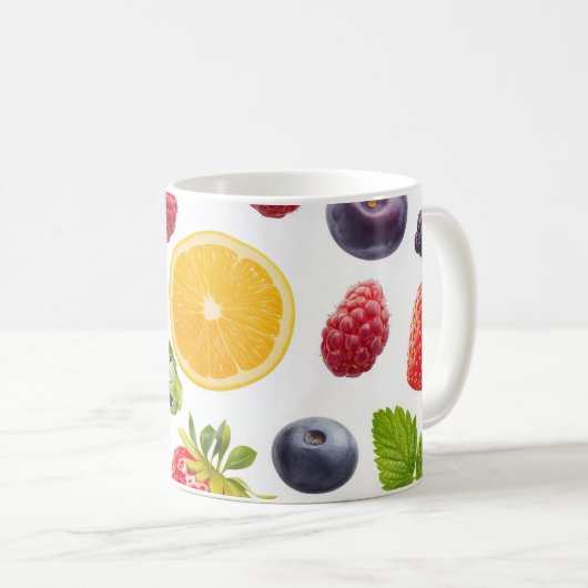 Mok met levendige afbeeldingen van vruchten (Voorkant rechts)