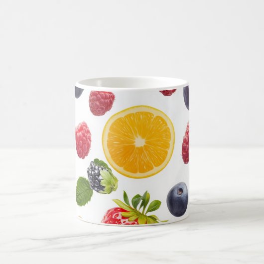 Mok met levendige afbeeldingen van vruchten (Center)