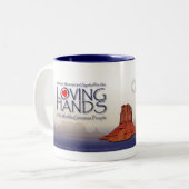 Mok met liefdevolle handen Blauwe (Voorkant links)