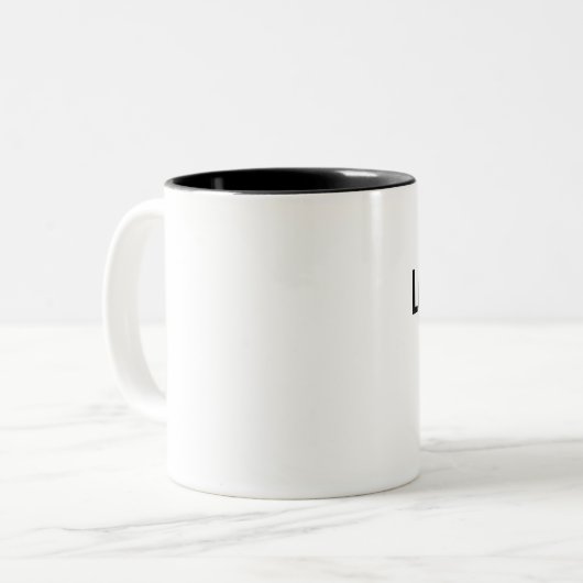 Mok met linkshandige tweetone koffie (Voorkant links)