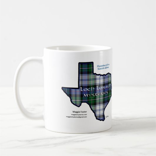 Mok met Loch Lonach Mysteries Tartan Texas Logo (Links)