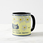 Mok met Maart Maand Vloer het Daffodil (Voorkant rechts)