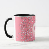 Mok met madeliefjes en schelp in roze (Links)