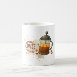 Mok met 'Meer koffie alstublieft' tekst