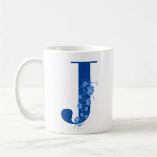Mok met Monogram Floral Letter J