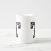 Mok met monogram: Letter "T" (Voorkant)