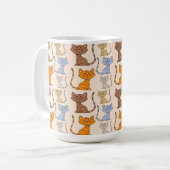 Mok met Moppige Kleurrijke Katten (Voorkant links)