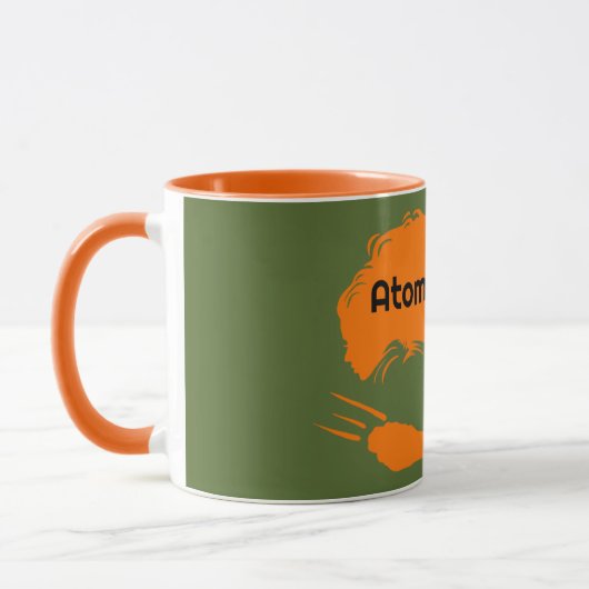 mok met oranje handvat (Links)