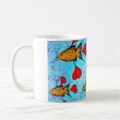 Mok met oranje vissen en rode harten! (Links)