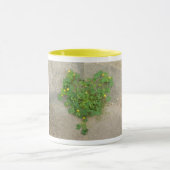 Mok met originele foto van hartvormige klaver (Midden)