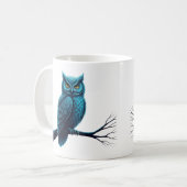 Mok met Owl mandala patroon op veren (Voorkant links)