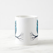 Mok met Owl mandala patroon op veren (Center)
