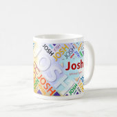 Mok met persoonlijke naam Josh (Voorkant rechts)
