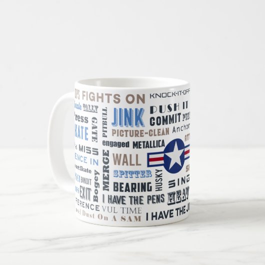 Mok met pilotenjargon en A-10 (Voorkant links)