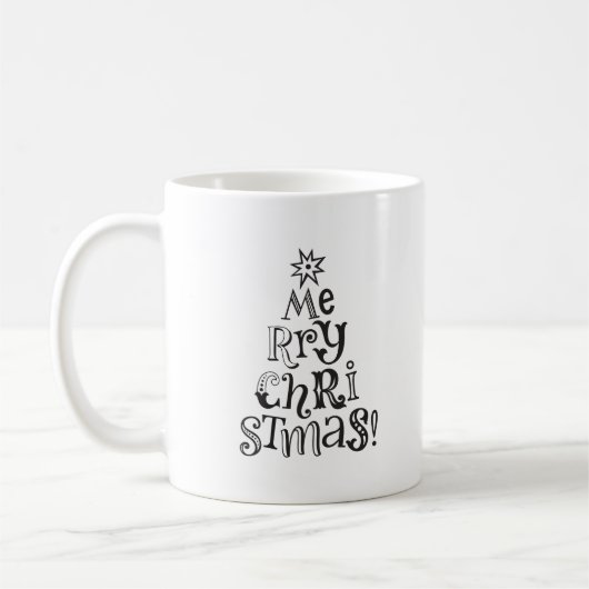 Mok met prettige kerstcadeaus (Links)