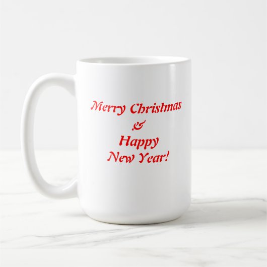 Mok met prettige kerstcadeaus (Links)