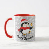 Mok met prettige kerstpinguïn (Links)