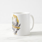 Mok met proteabloem met goud (Voorkant rechts)
