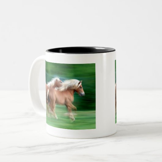 Mok met racepalominopaarden en keramische koffie (Voorkant links)