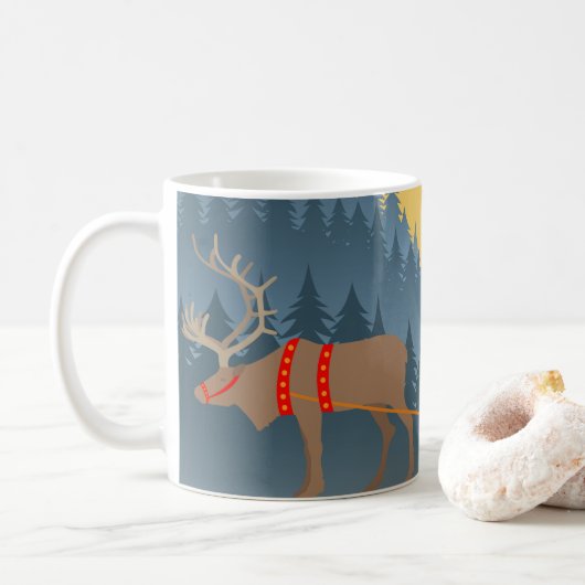 Mok met rendieren, lapland en slee (Met donut)