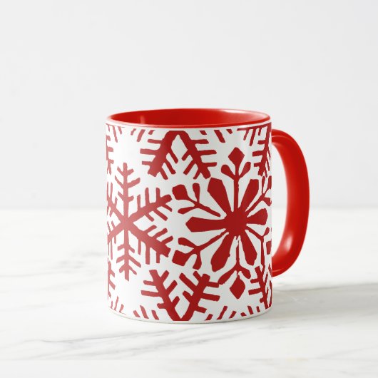 Mok met rode en witte kerst (Voorkant rechts)