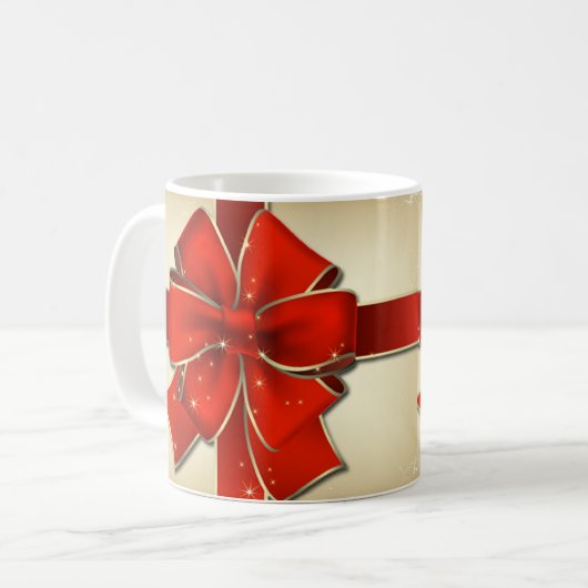 Mok met rode kerst (Voorkant links)