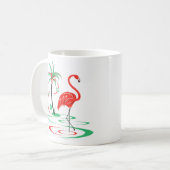 Mok met rode kerstfeestjes (Voorkant links)