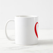 Mok met rood hart voor Valentijnsdag (Links)
