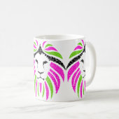 Mok met roze en groene leien ( koffie-Mok) (Voorkant rechts)