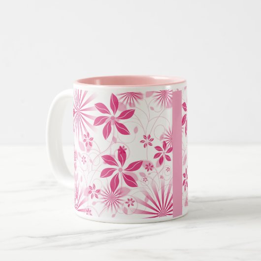Mok met roze Floral Coffee (Voorkant links)