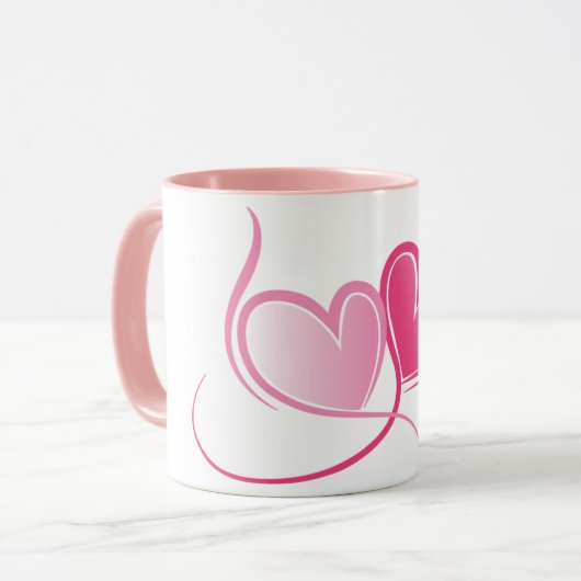 Mok met Roze Harten (Voorkant links)