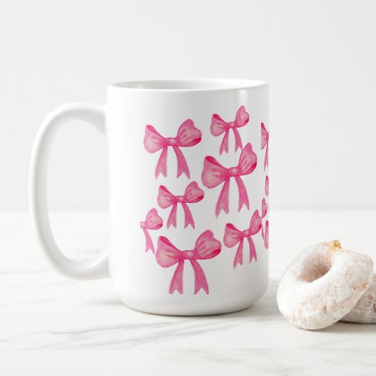 Mok met Roze Strik | Coquette Esthetische Meisjesm (Met donut)