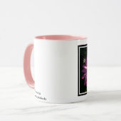 Mok met roze waterlilies koffie (Voorkant links)