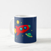 Mok met ruimte thema verjaardag | Navy Blue (Voorkant links)