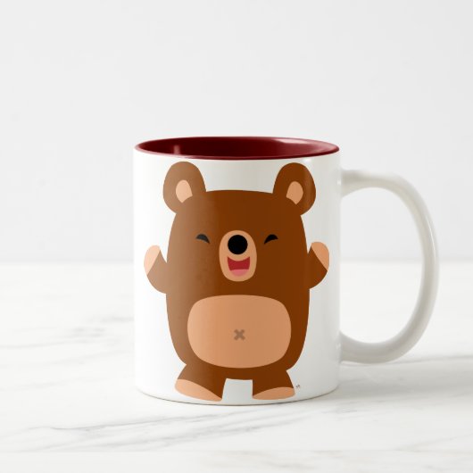 Mok met Schattige Lachende Cartoon Beer (Rechts)