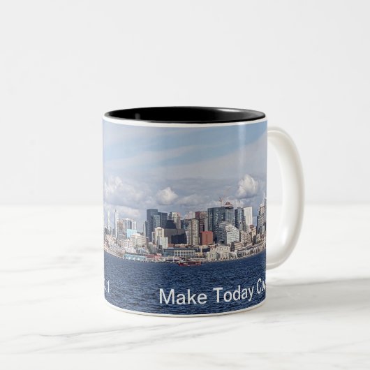 Mok met Seattle Skyline en Make Today Count (Voorkant rechts)