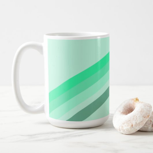 Mok met serene groene strepen (Met donut)