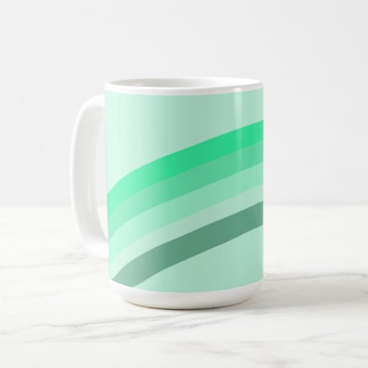 Mok met serene groene strepen (Voorkant links)