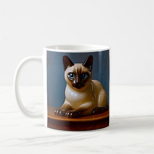 Mok met Siamese Kat met Blauwe Ogen (Links)
