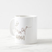 Mok met single line kunst voor mama, gepersonalise (Voorkant links)