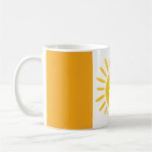 Mok met stralende glimlachende zon (Links)
