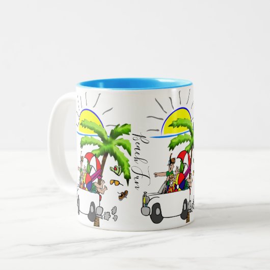 Mok met strandplezier (Voorkant links)