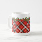 Mok met Tartan Pset en Holly Kerstkoffie (Voorkant links)