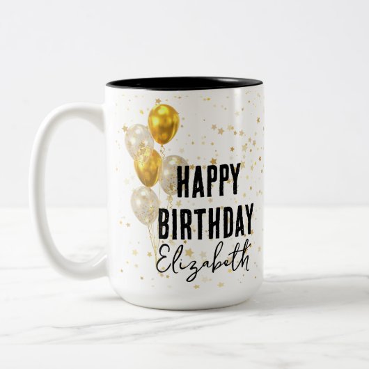 Mok met tekst "Gefeliciteerd met je verjaardag", v (Links)