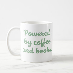 Mok met tekst 'Powered By Coffee And Books Funny R