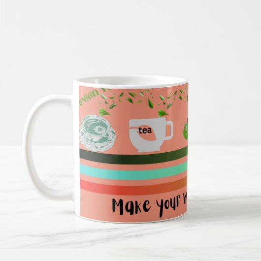 Mok met theebladeren (Links)